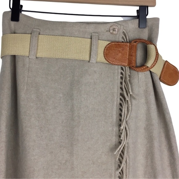 EXPRESS Vintage Skirt Maxi Wool Cashmere Fringe Wrap Southwestern Ranch Style 6 - Picture 2 of 9